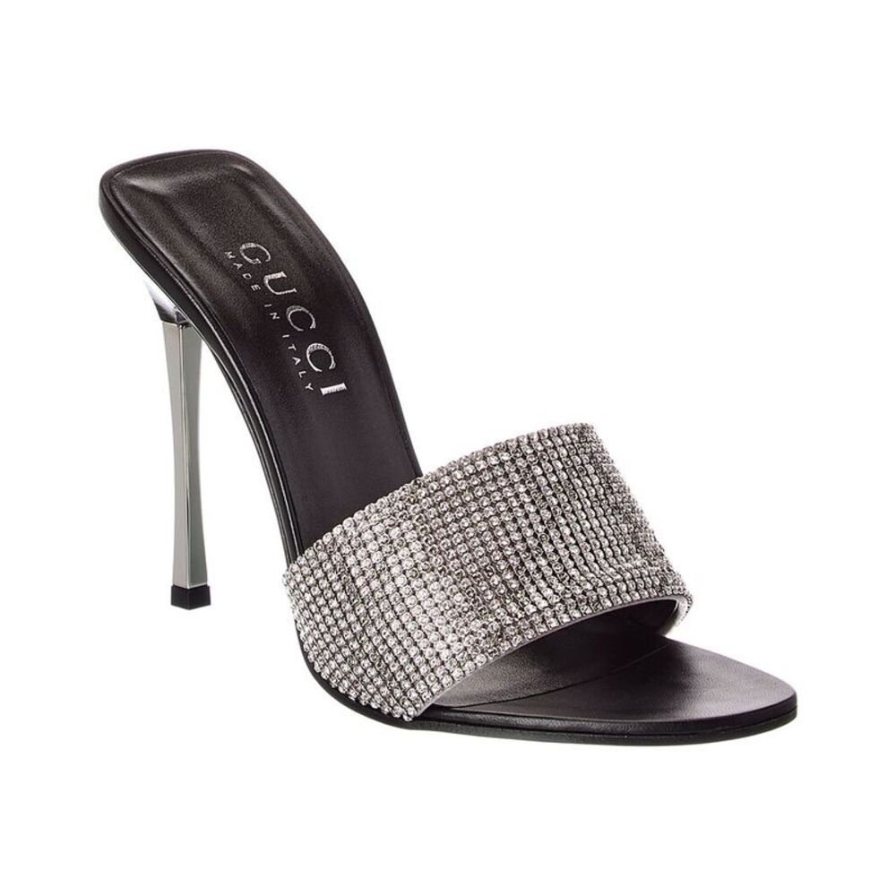 Gucci Bombshell Crystal Mesh Sandal, Grey